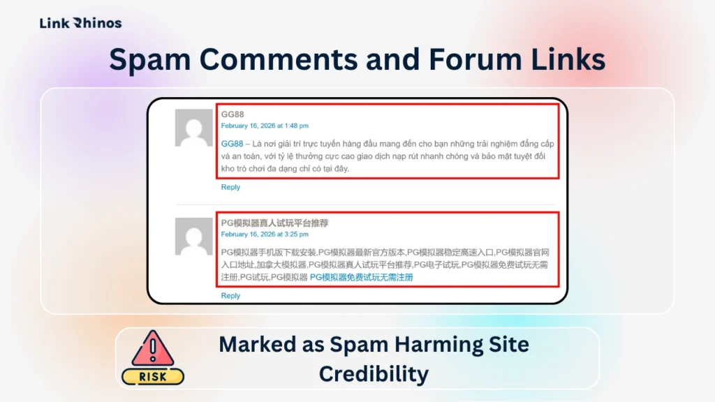 Spam Comments and Forum Links