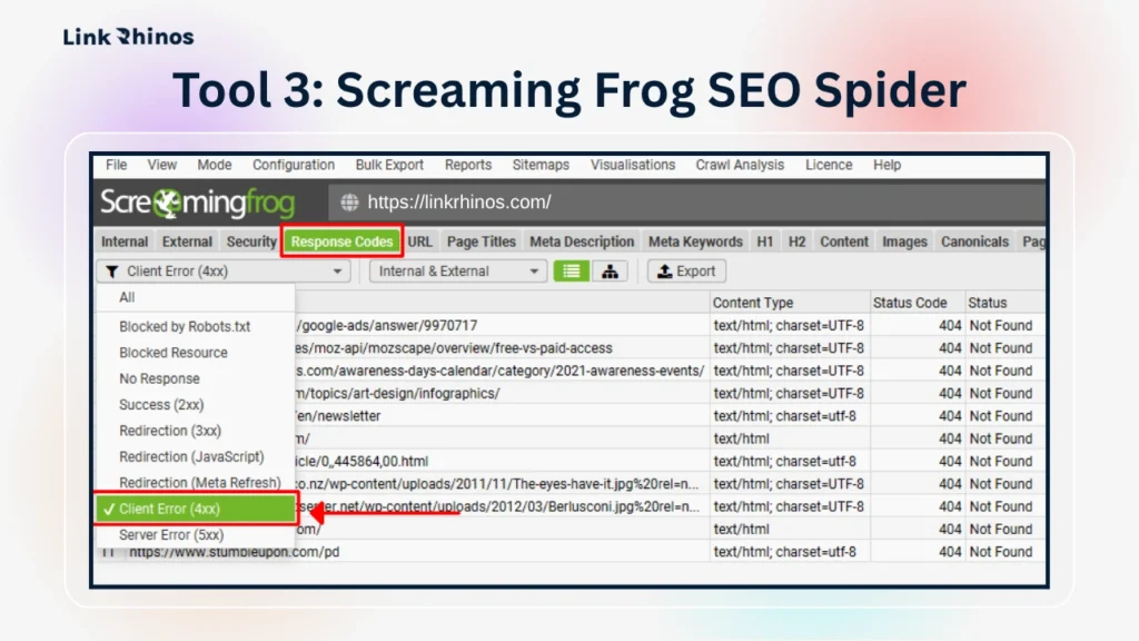 Tool 3: Screaming Frog SEO Spider