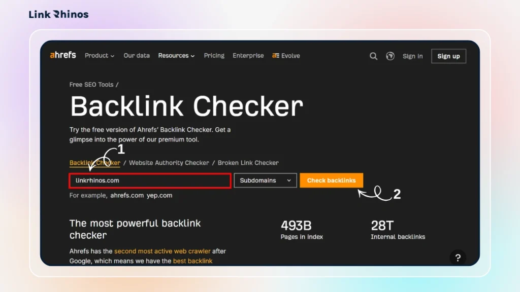 Ahrefs Free Backlink Checker 