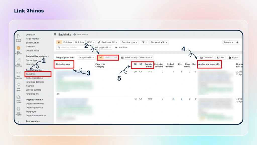 Ahrefs Site Explorer-backlinks 