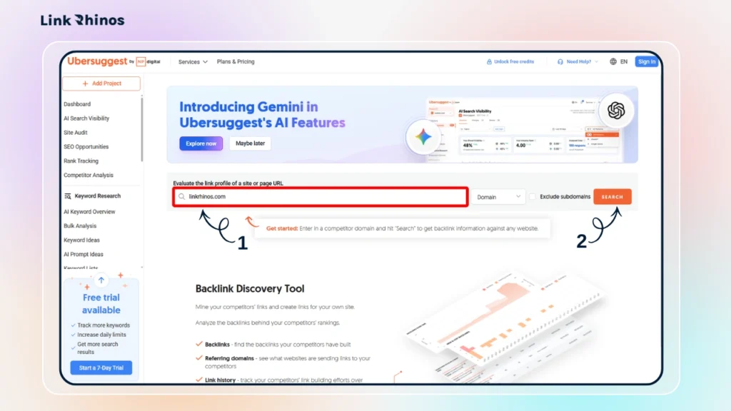 Ubersuggest Backlink Checker 